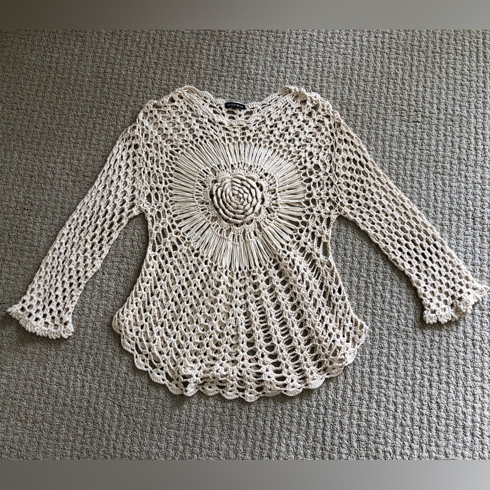 Venice Blue Crocheted Top